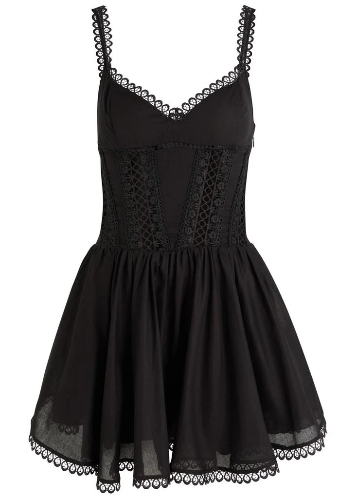 Charo Ruiz Ibiza Gardenia lace-embellished cotton-blend mini dress 1