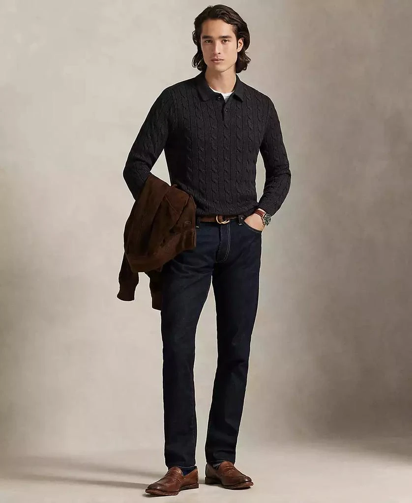 Ralph Lauren Men's Cable-Knit Cotton Polo Collar Sweater 2