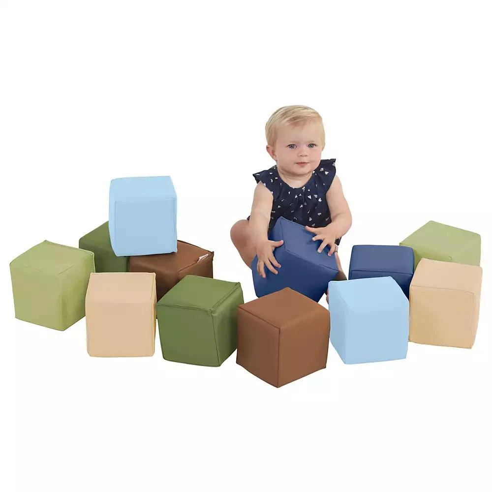 ECR4Kids SoftZone Patchwork Toddler Blocks, Assorted, 12-Piece 3