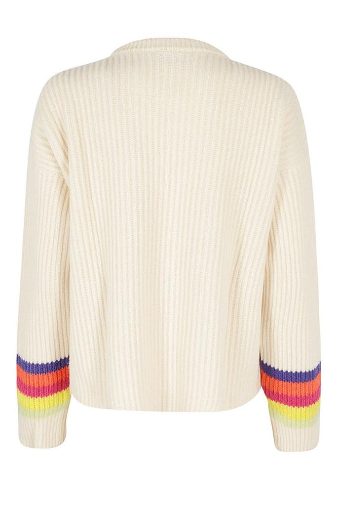 Giada Benincasa Multicolor Striped Sleeve Crewneck Sweater