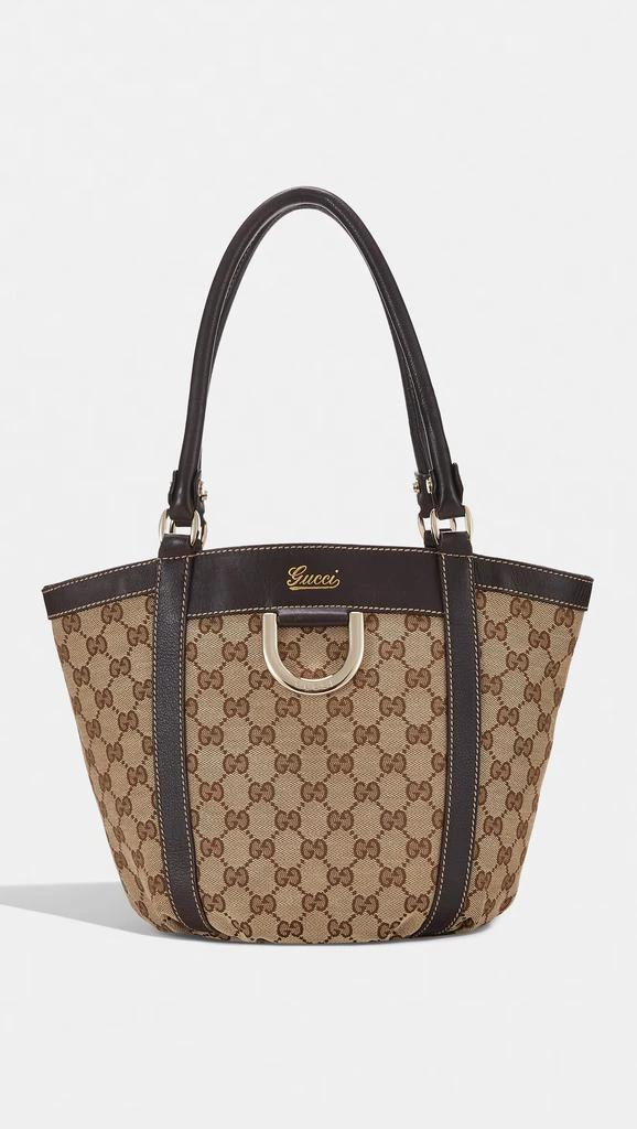 What Goes Around Comes Around Gucci Brown Canvas D-Ring Small Shoulder Bag 1