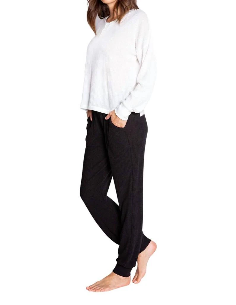 PJ Salvage Plush And Thermal Sweatpants In Black 3