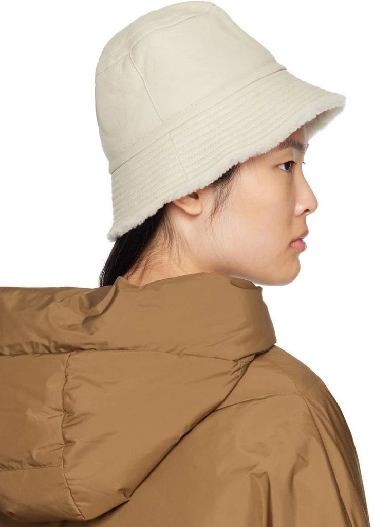 Yves Salomon Off-White Curly Reversible Bucket Hat 3