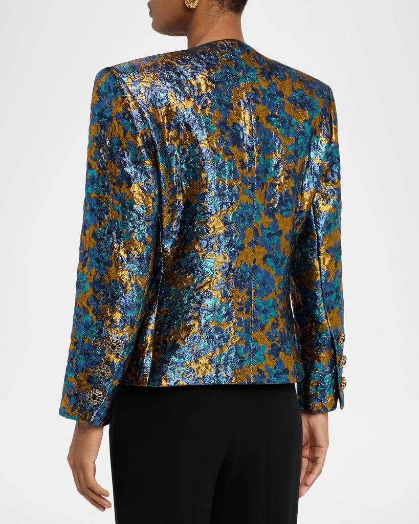 Yves Saint Laurent Metallic Floral Brocade Single-Breasted Jacket 3