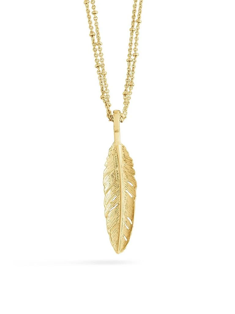 Anabel Aram Feather 18K-Gold-Plated 
Cubic Zirconia Pendant Necklace 4