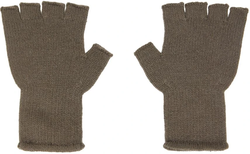 The Elder Statesman SSENSE Exclusive Gray Heavy Fingerless Gloves 2