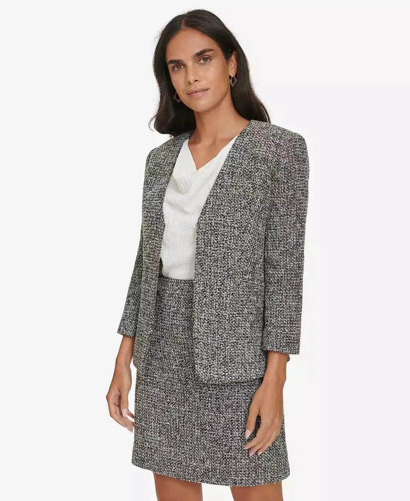 Calvin Klein Women's Tweed Open-Front Blazer 3