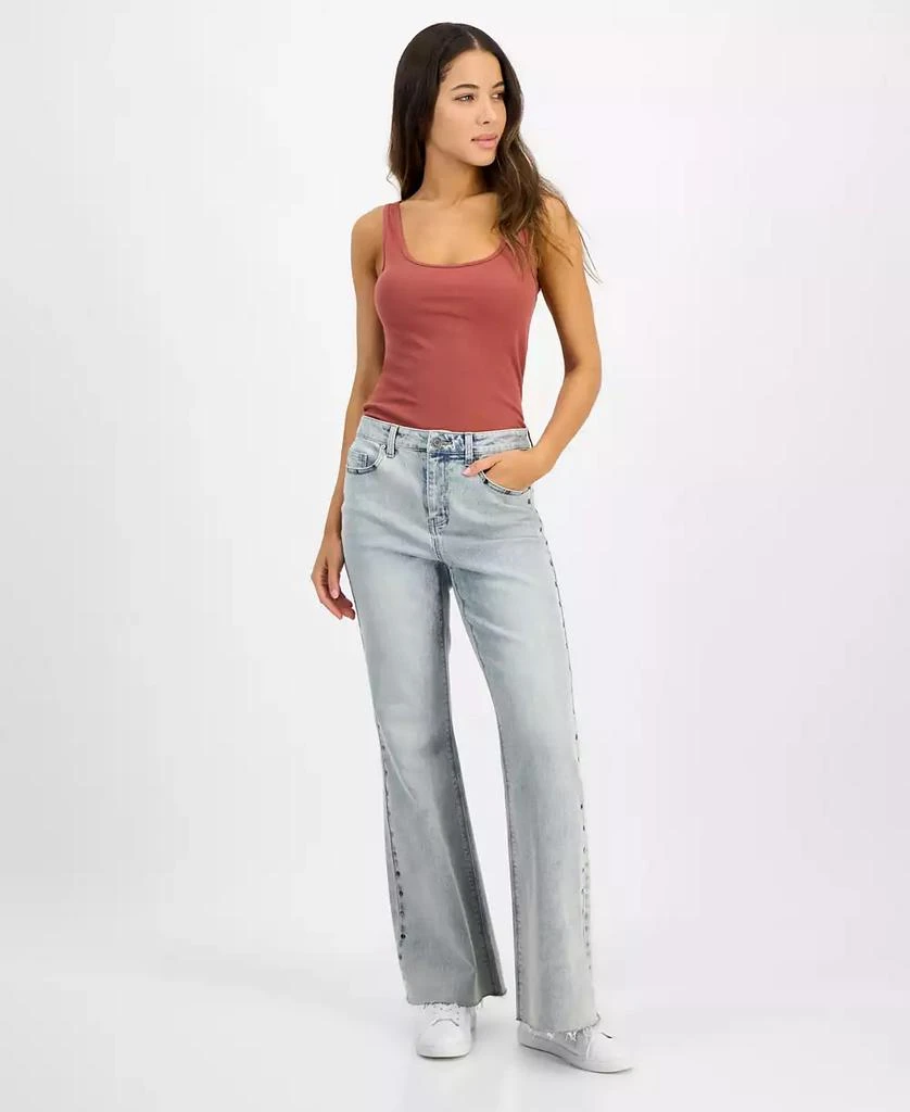 Indigo Rein Juniors' High-Rise Stud-Trim Flare-Leg Jeans 1