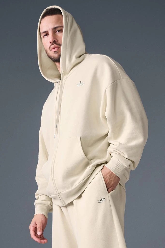 Alo Accolade Full Zip Hoodie - Oat Milk 4