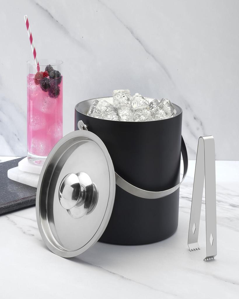 Houdini Matte Black Ice Bucket With Tongs