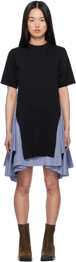 sacai knit dress Nylon Twill x Knit Dress La Garonne