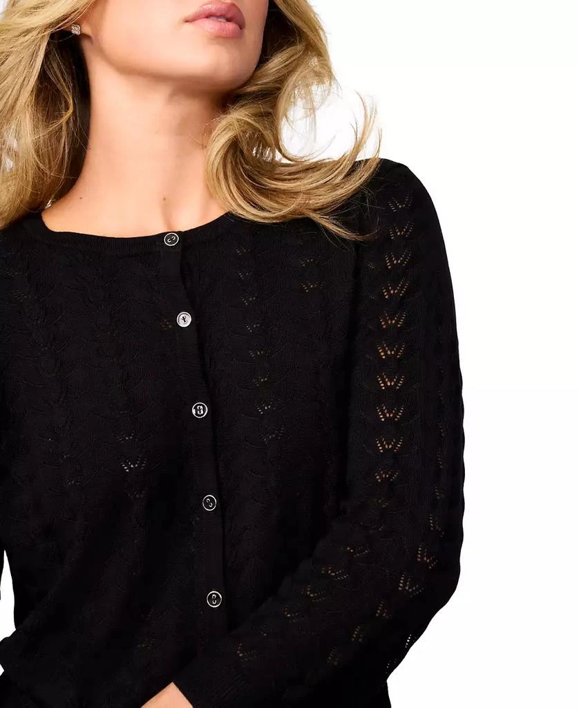 Melissa Paige Women's Pointelle-Knit Crewneck Cardigan 3