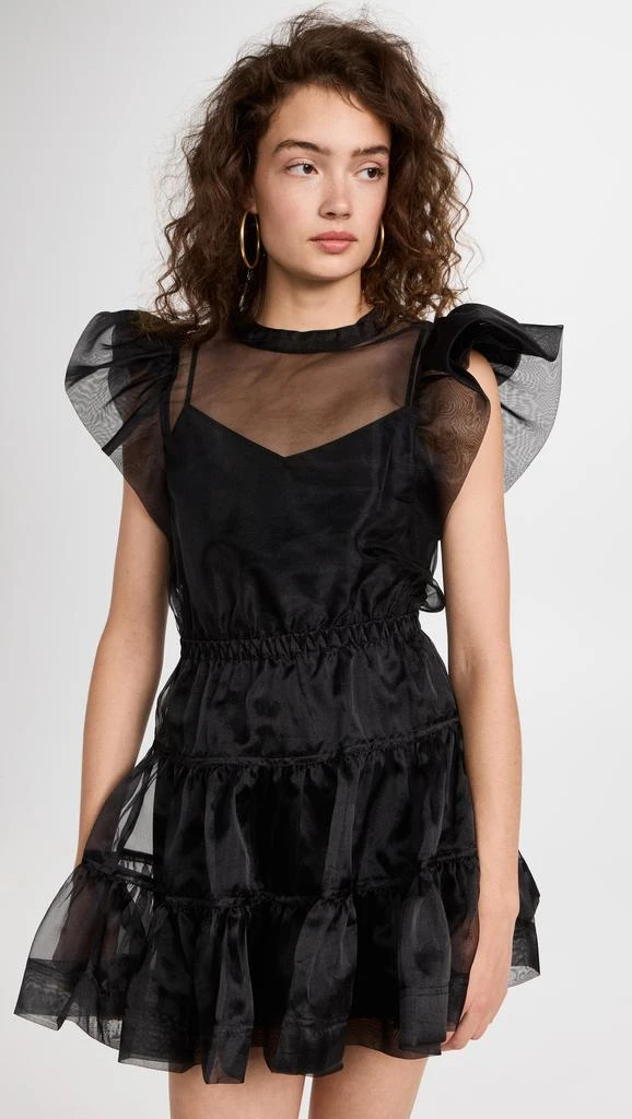 Jonathan Simkhai Monique Organza Ruffle Sleeve Mini Dress 6