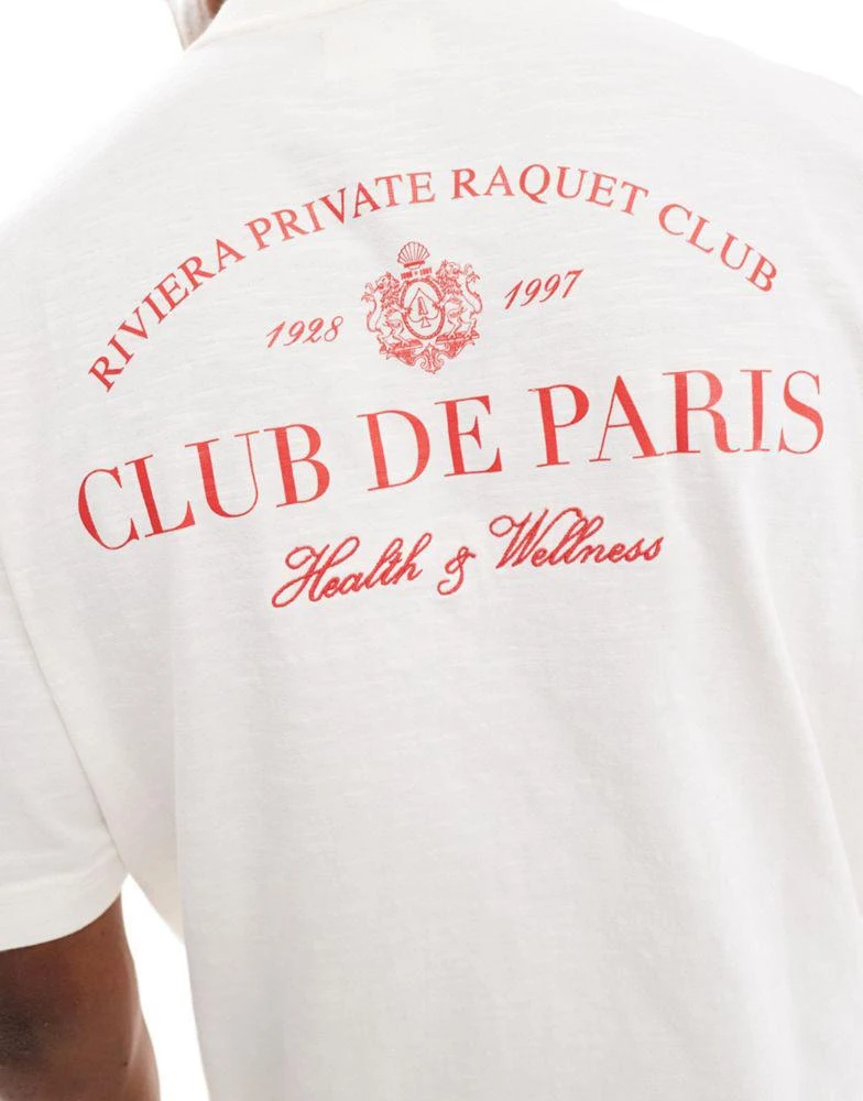 River Island River Island club de sports t-shirt in ecru 3