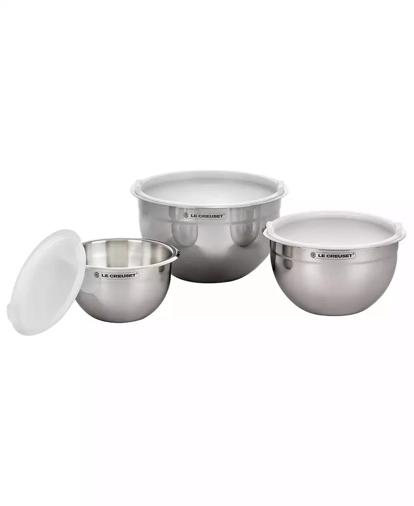 Le Creuset Set of 3 Stainless Steel Mixing Bowls with Lids 6