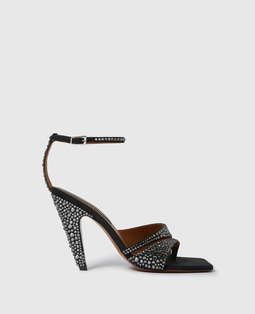 Stella McCartney Stella McCartney - Stella Spur Crystal Hotfix Heeled Pump, Woman, Schwarz, Size: 35h