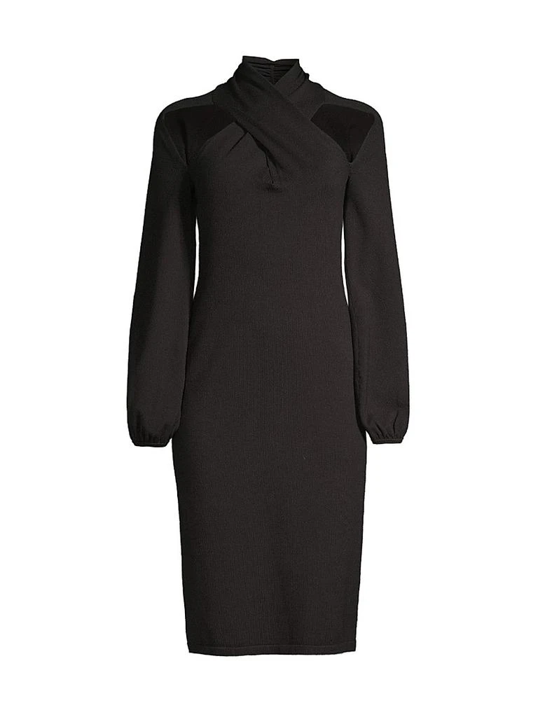 Donna Karan Heavy Metal Crisscross Cut-Out Midi-Dress