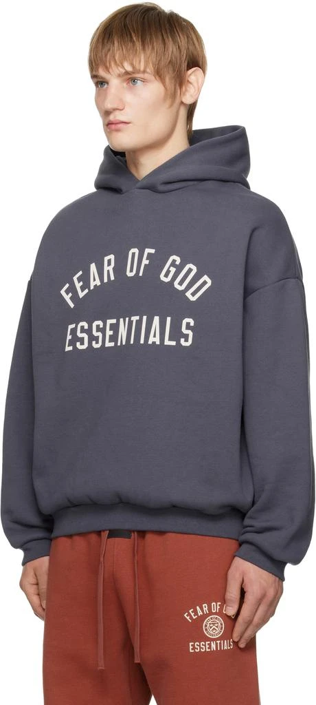 Essentials Navy Fleece Hoodie 4
