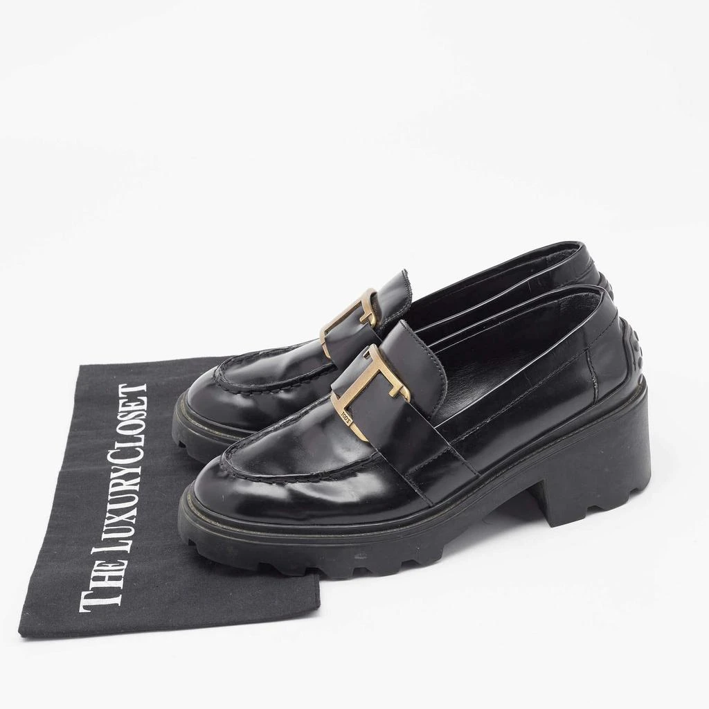 Tod's Tod's Black Leather Platform Loafers Size 37 9