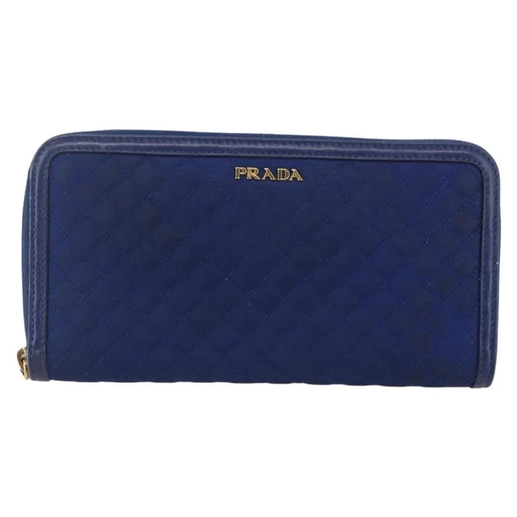 Prada Zip Around Organizer Wallet Saffiano Leather With Applique Leather Wallets Accessory (Pre-Owned)
