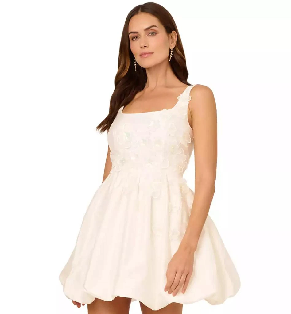Adrianna Papell Women's Square-Neck Beaded Bubble-Hem Dress 3