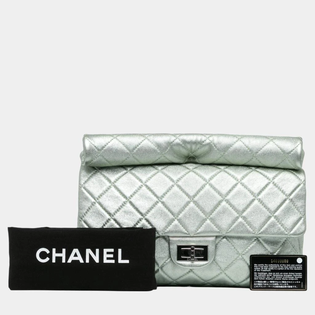 Chanel Chanel Silver Reissue 2.55 Metallic Calfskin Roll Clutch 7