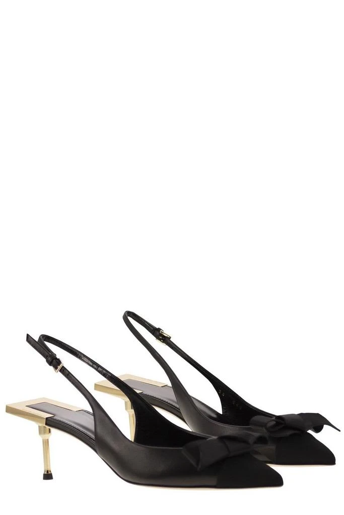 ELISABETTA FRANCHI Elisabetta Franchi Satin Bow Detailed Slingback Pumps 4