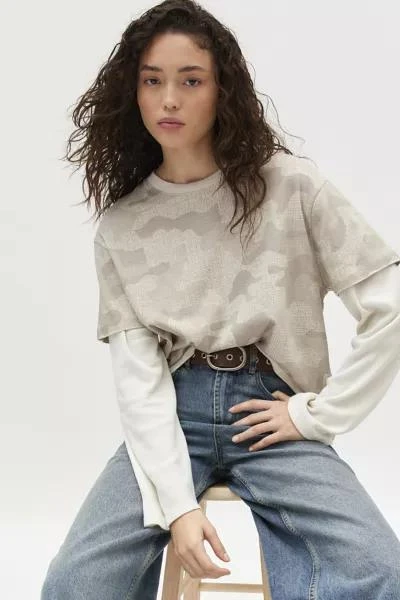 BDG BDG Ollie Layered Twofer Waffle-Knit Tee 1