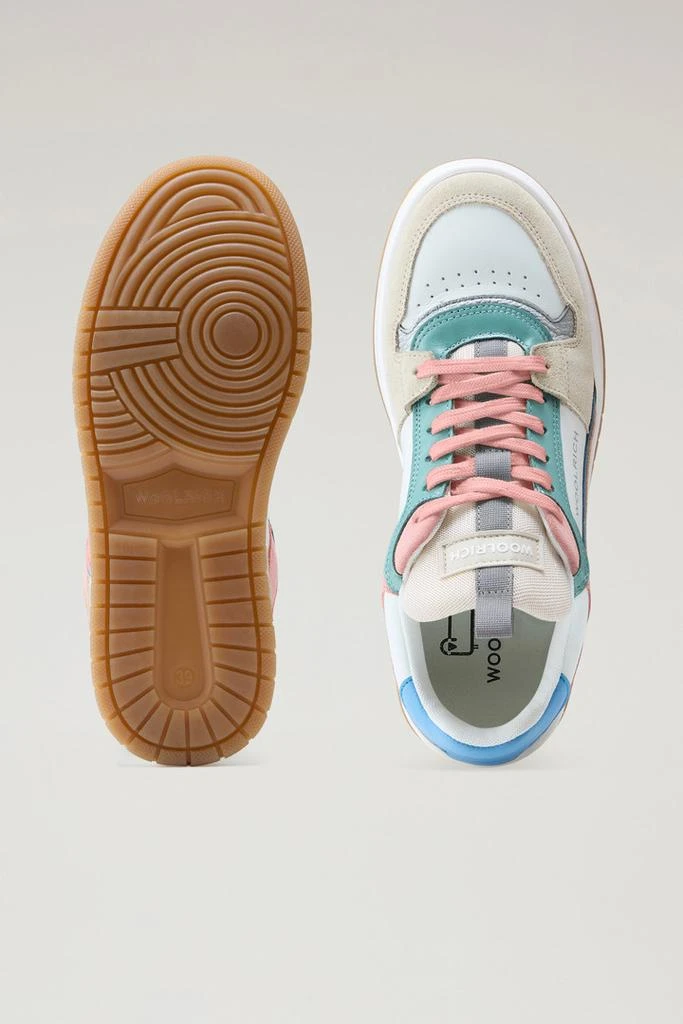 WO-FOOTWEAR Classic Multicolor Basketball Sneakers in Suede - Women - Beige 4