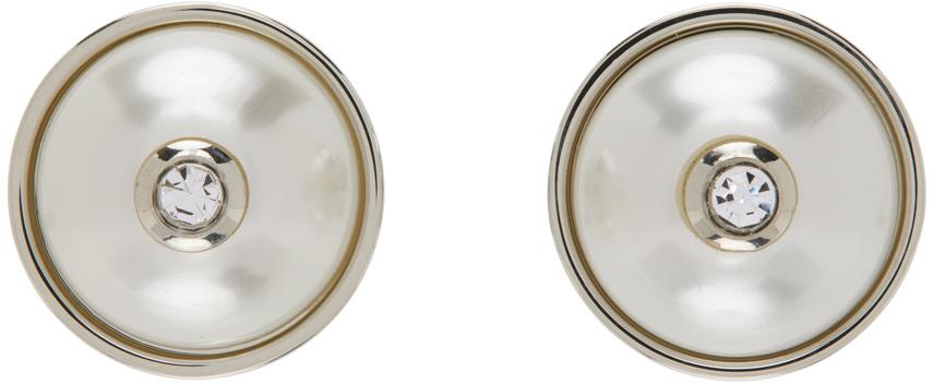We11done Silver Pearl Earrings