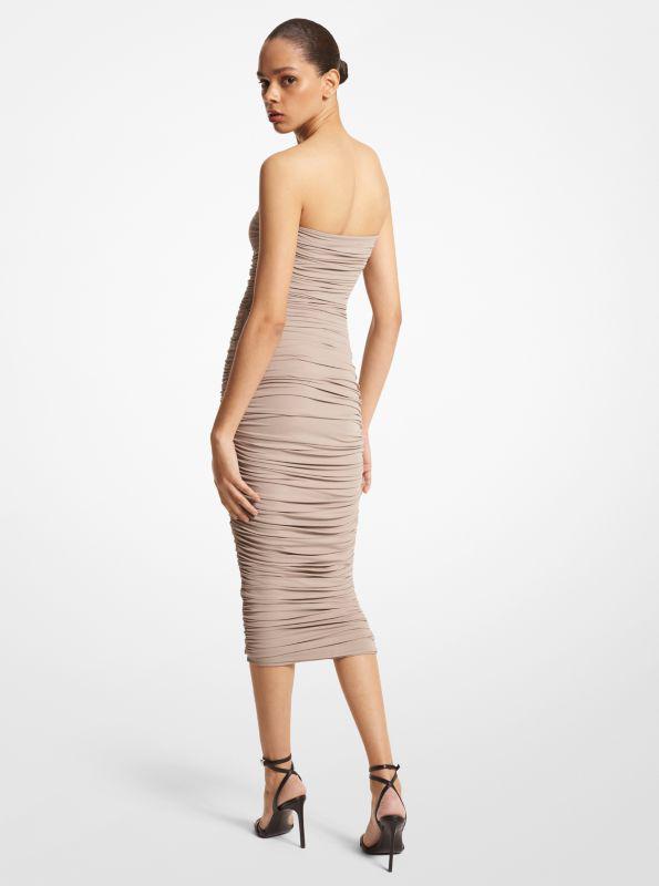 michael_kors Stretch Matte Jersey Ruched Strapless Dress
