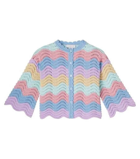 Stella McCartney Scalloped striped cotton cardigan