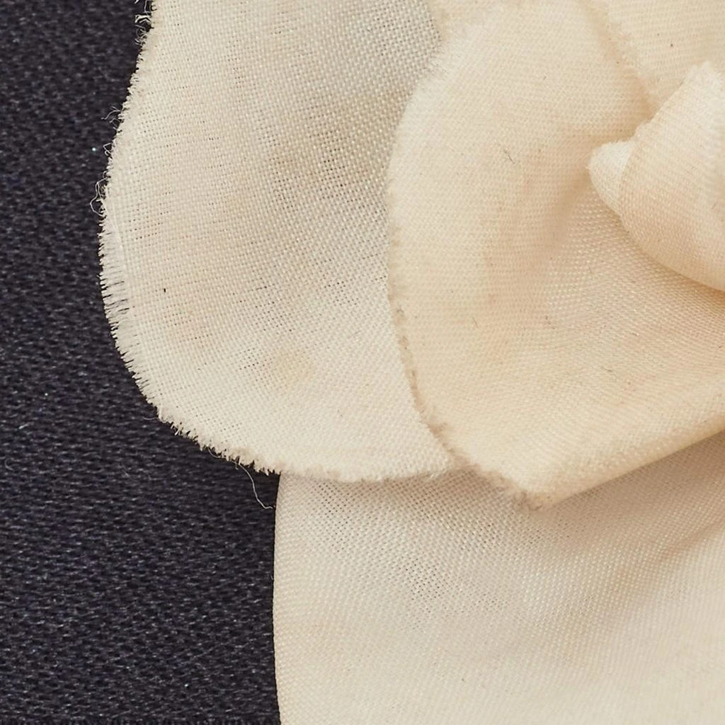 Chanel Chanel Black Satin Camellia Detail Headband 3