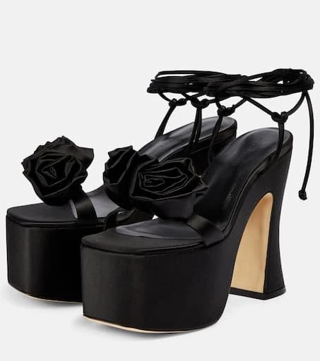Magda Butrym Appliqué satin platform sandals 5
