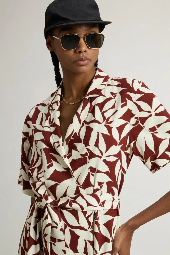 Woolrich Wrap Dress with Nature Motif - Women - Red 4