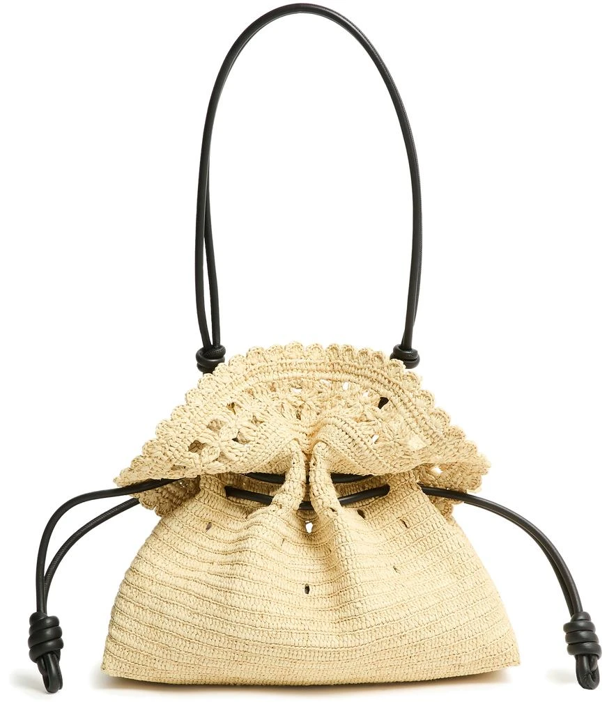 Loewe Flamenco Ruffles medium clutch in raffia 4