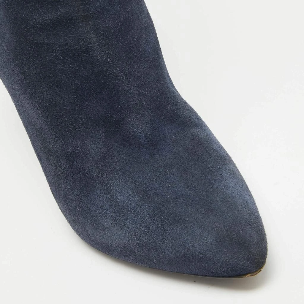 Dior Dior Blue Suede Knee Length Boots Size 37 8