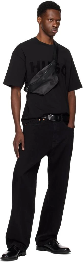 Hugo Boss Black Stacked-Logo Twill Belt Bag 4