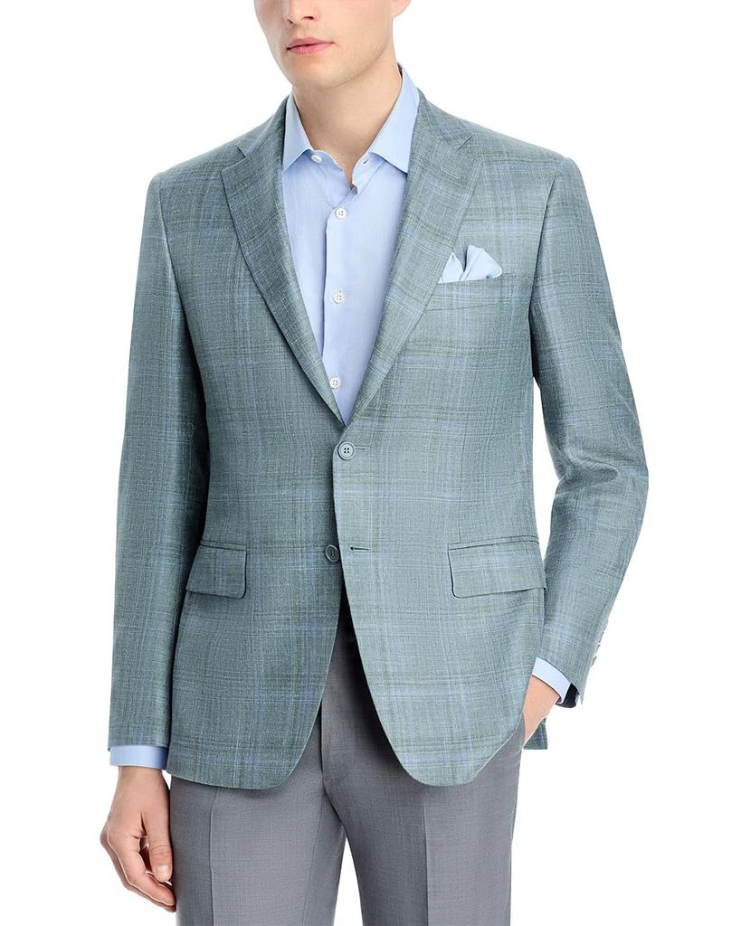 Canali Siena Wool, Silk & Linen Plaid Classic Fit Sport Coat 1