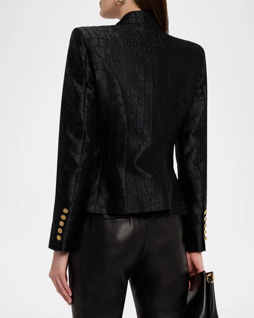 Balmain 6-Button Croco Jacquard Blazer Jacket 3