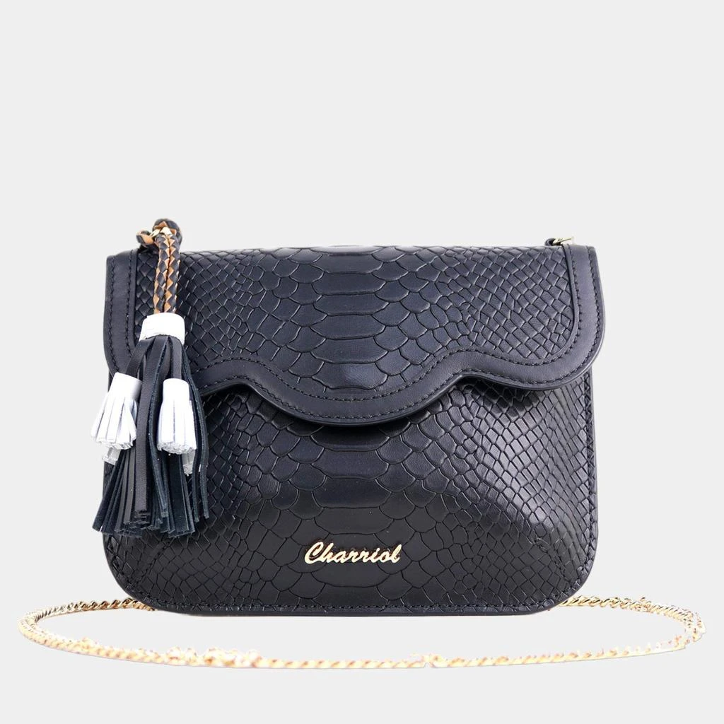 Charriol Charriol Black Leather PALAIS ROYAL Clutch Bag 1