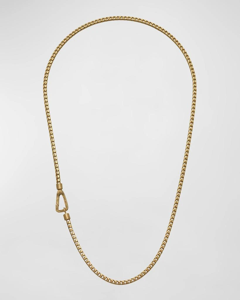 Marco Dal Maso Men's Mesh Yellow Gold Plated Silver Necklace with Matte Chain, 24"L 1