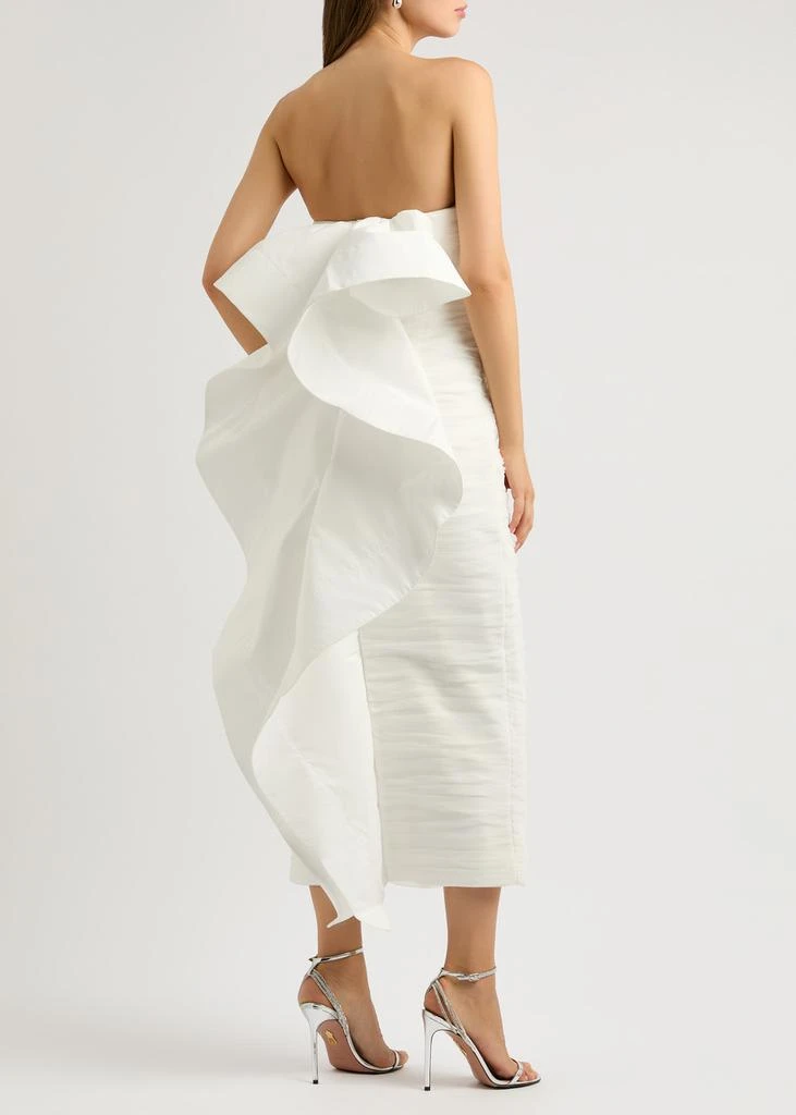 REBECCA VALLANCE Lily strapless ruched midi dress  4