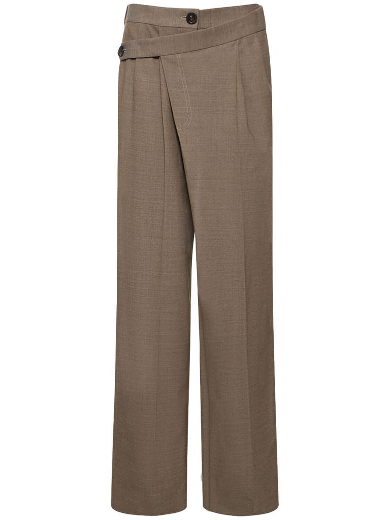 PETER DO Wool Blend Wrap Wide Pants