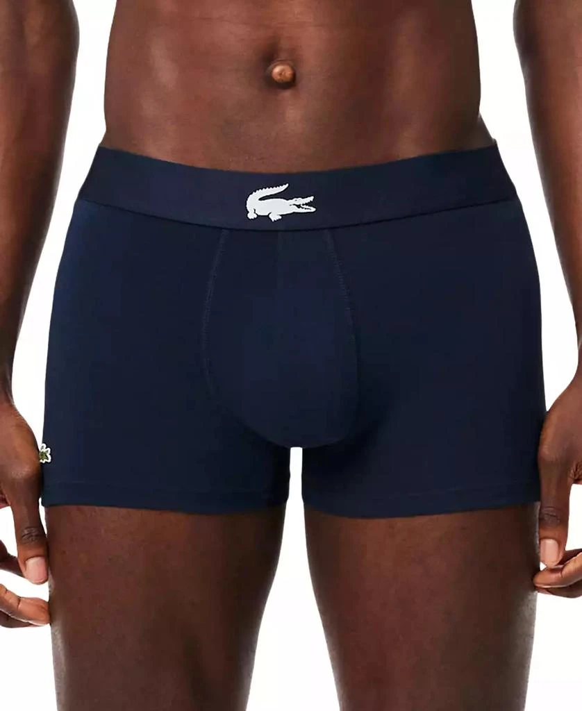 Lacoste Men's 3-Pack Regular-Fit Big Croc Logo Trunk Underwear 3