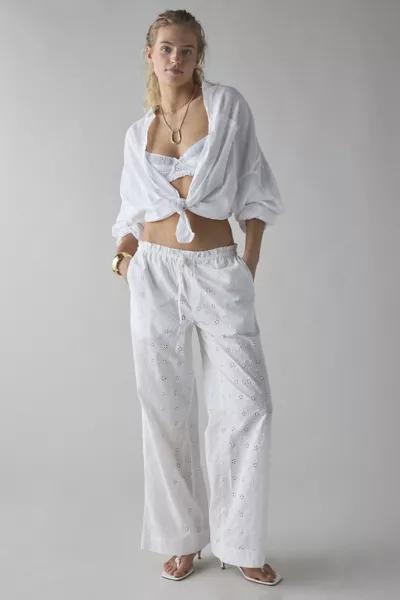 Kimchi Blue Kimchi Blue Millie Semi-Sheer Eyelet Lace Wide Leg Pull-On Pant