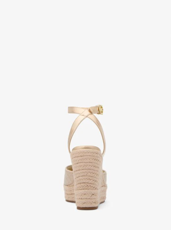 Michael Kors Larissa Metallic Canvas Espadrille Wedge 3