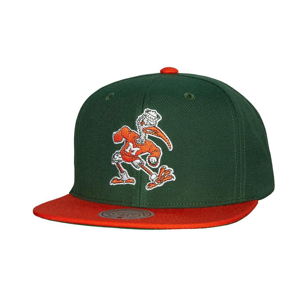 Mitchell & Ness Men's Green, Orange Miami Hurricanes 2-Tone 2.0 Snapback Hat