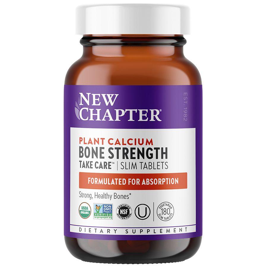 New Chapter Bone Strength Take Care, Organic Plant Calcium, Slim Tabs