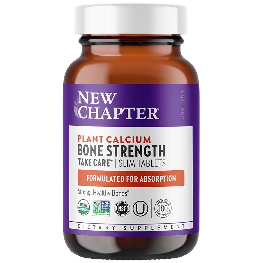 New Chapter Bone Strength Take Care, Organic Plant Calcium, Slim Tabs 1